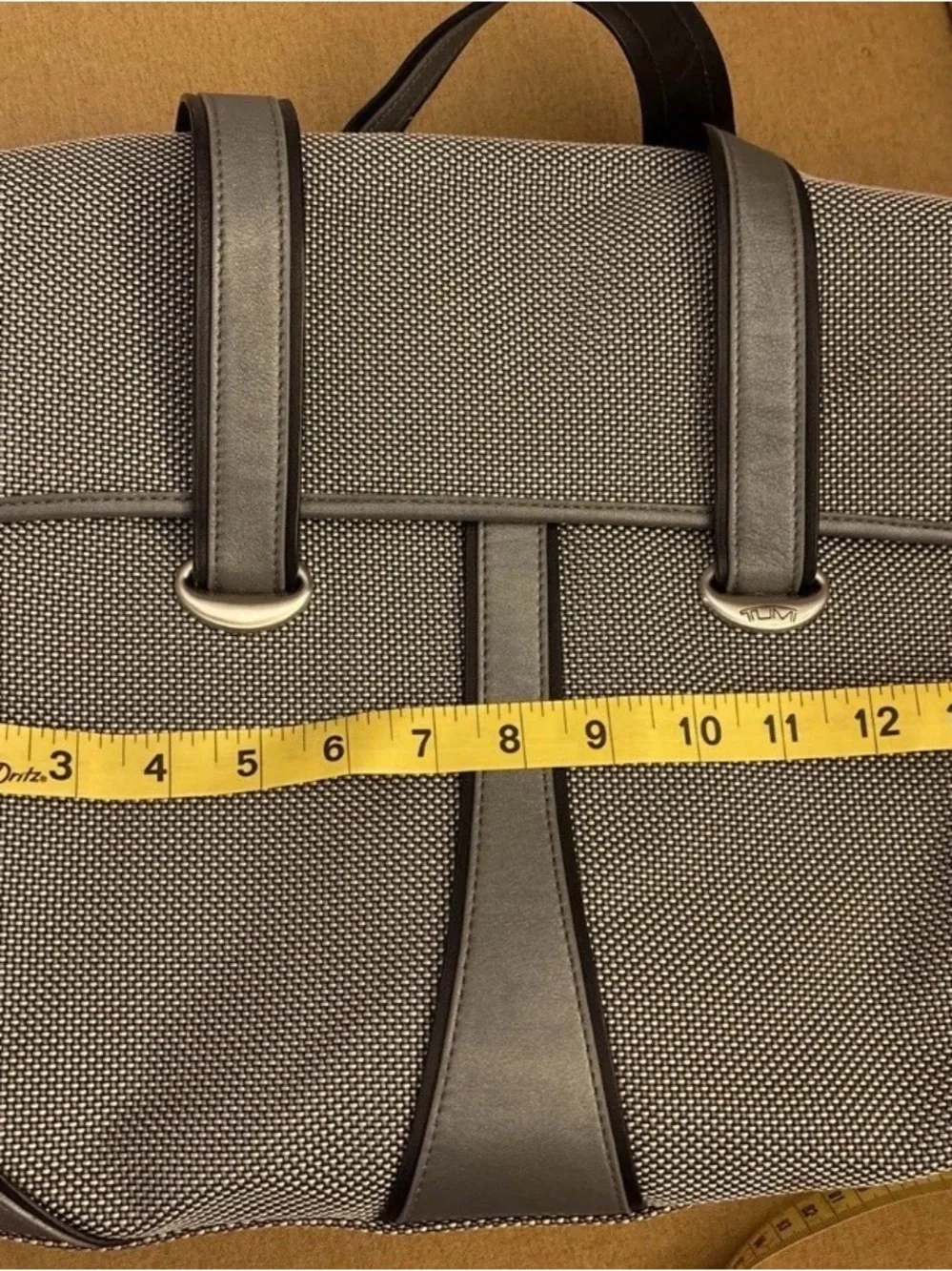 Tumi Grey Shoulder Strap Laptop Carrying Messenger Bag Briefcase & Coin Purse ID
